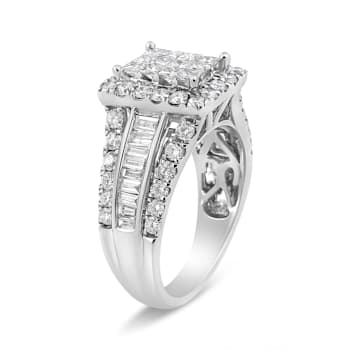 14K White Gold 2.00ctw Composite Head Diamond Ring (H-I Color, SI1-SI2
Clarity) Size 7