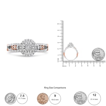 0.50ctw Round Diamond Split Shank Engagement 14K Rose Gold Over Sterling
Silver Ring