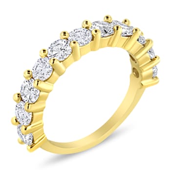 14K Yellow Gold Over Sterling Silver 2.00ctw Round-Diamond Ring (J-K
Color, I1-I2 Clarity)