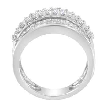 14K White Gold Round and Baguette Diamond Ring (1 1/2 Cttw, F-G Color,
SI1-SI2 Clarity)