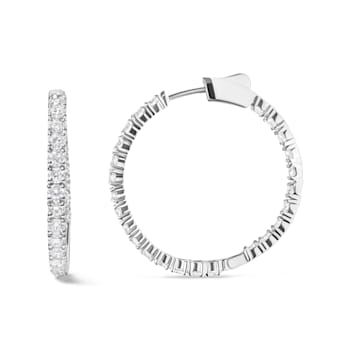 14K White Gold 5.00 Cttw Lab Grown Diamond Inside Out Hoop Earrings (F-G
Color, VS1-VS2 Clarity)