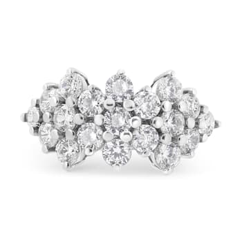 14K White Gold 4.0ctw Diamond Multi Row Scatter Band Ring (I-J Color,
I1-I2 Clarity)