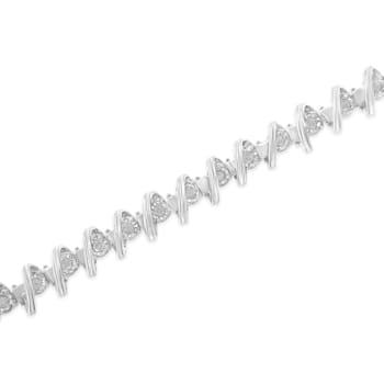 Sterling Silver 1/2ct TDW Rose-Cut Diamond Tennis Bracelet (I-J,
I3-Promo) - 7"