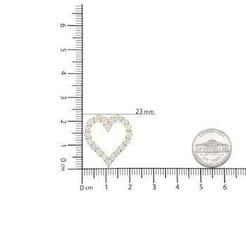 14K Yellow Gold Over Sterling Silver 2.0ctw Diamond Open Heart Necklace
(K-L Color, I2-I3 Clarity)