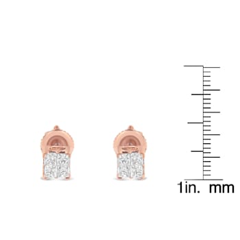 0.25ctw Princess-Cut Diamond 10K Rose Gold Stud Earring