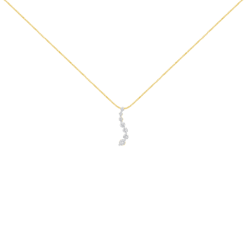 2.00ctw Baguette and Round Brilliant Cut Diamond 14K Yellow Gold Pendant
with Chain
