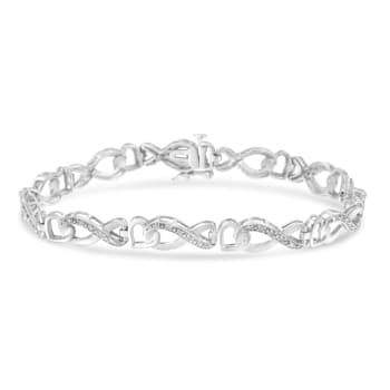 Sterling Silver 1/5ct. TDW Diamond Infinity Link Bracelet (H-I, I2-I3) - 7"