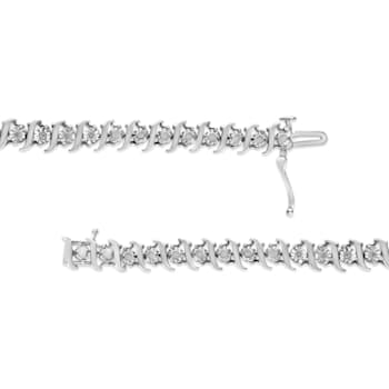 Sterling Silver .25ctw Diamond Miracle-Set "S" Link Tennis Bracelet