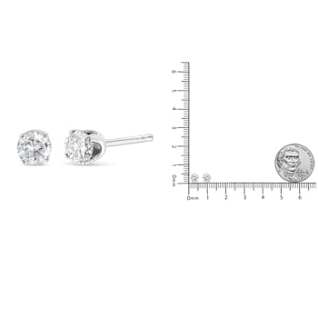 .925 Sterling Silver 1/2ctw Round-cut "Salt and Pepper"
Diamond Classic Stud Earrings