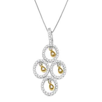 14K Two- Toned Gold 2/5ctw Round Diamond Pendant With Chain (H-I, I1-I2)