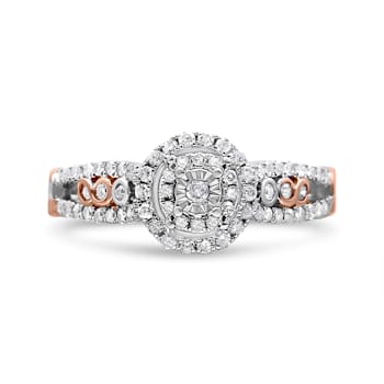 0.50ctw Round Diamond Split Shank Engagement 14K Rose Gold Over Sterling
Silver Ring