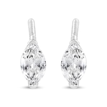 0.50ctw Marquise Lab Grown Diamond Solitaire 14K White Gold Stud Earrings