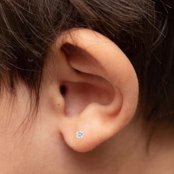 14K White Gold 2.0ctw Lab Grown Round Diamond Classic 4-Prong Stud
Earrings with Screw Backs