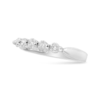 14K White Gold 1/2ctw Round-Cut 5-Stone Diamond Ring (H-I Color, SI1-SI2 Clarity)