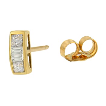 14k Yellow Gold 1/4ctw Diamond Earrings