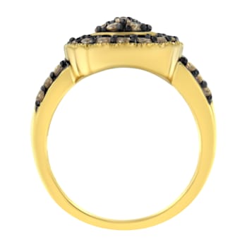 10K Yellow Gold Over Sterling Silver 1 1/8ctw Diamond Pear Ring (J-K
Color, I1-I2 Clarity)