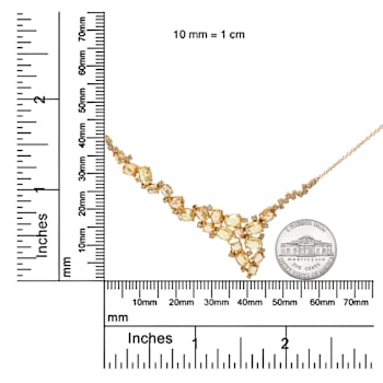18K Yellow Gold Multi-Size Oval Yellow Sapphire and Brown Diamond
Statement Necklace