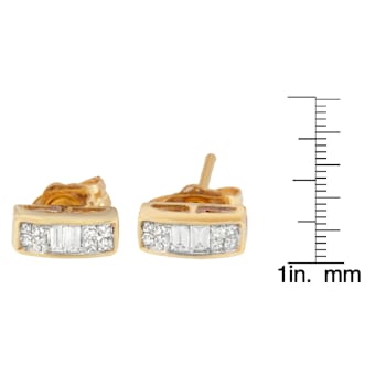 14k Yellow Gold 1/4ctw Diamond Earrings
