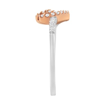 10K Two Toned Gold Diamond Heart Cocktail Ring (1/5ctw, H-I Color, I1-I2 Clarity)