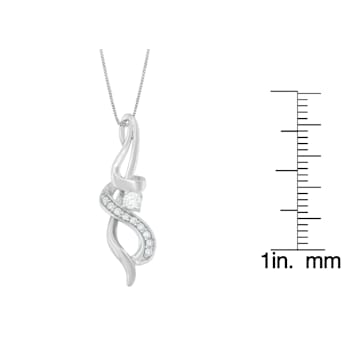 10K White Gold Espira 1/5ctw Round Cut Diamond Swirl Pendant With Chain
(J-K, I1-I2)