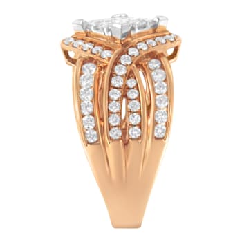 10K Two-Tone Gold Diamond Bypass Cocktail Ring (1 1/2ctw, H-I Color,
I1-I2 Clarity)