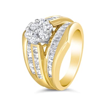 14K Yellow Gold 2-1/3ctw Diamond Chevron Shaped Band Set (H-I Color,
SI1-SI2 Clarity)