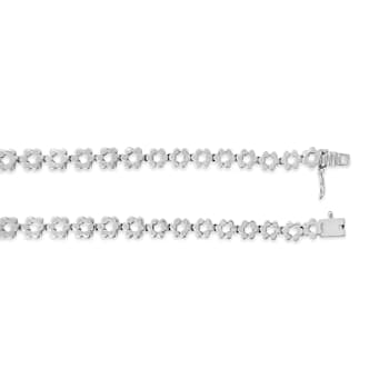 14K White Gold IGI Certified 8.0ctw Diamond Graduating Riviera Necklace
(H-I Color, I1 Clarity)