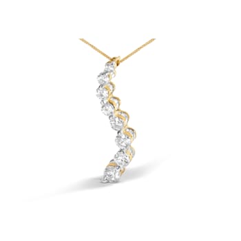 AGS Certified 14k Yellow Gold 3.0 Cttw Baguette and Round-Cut Diamond
Journey 18" Pendant Necklace