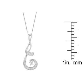 10K White Gold Espira 1/5ctw Brilliant Diamond Spiral 18" Pendant
w\chain(J-K color, I2-I3 Clarity)