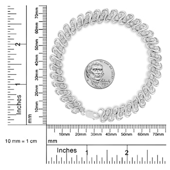 0.50ctw White Diamond Double Row Sterling Silver Tennis Bracelet