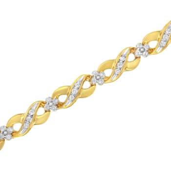 10K Yellow Gold 1.0ctw Round-Cut Diamond Infinite Love Bracelet