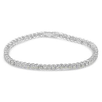 Sterling Silver 1ct TDW Diamond Tennis Bracelet (I-J, I2-I3) - 7"