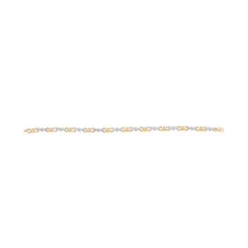 10k Yellow Gold 1/3ctw Diamond 3 Stone and X-Link Bracelet (I-J Color,
I1-I2 Clarity) - 7.50" Inches
