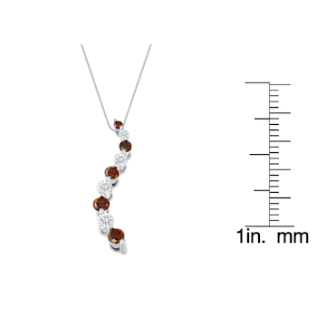 1.00ctw Red Diamond Journey 10K White Gold Necklace