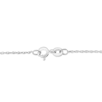 1/10ctw Diamond Shared Prong Cross Sterling Silver Pendant Necklace with
18" Chain