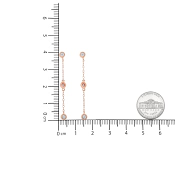 10K Rose Gold Over Sterling Silver 1/15ctw Diamond Dangle Earring