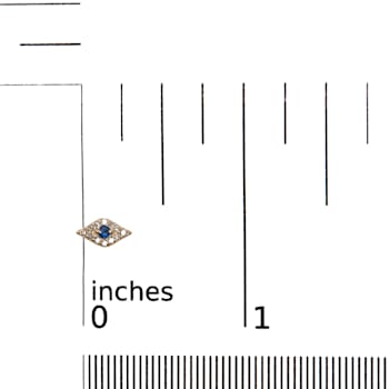 10K Yellow Gold Blue Sapphire and Diamond Accent Evil Eye Stud Earring
(H-I Color, I1-I2 Clarity)