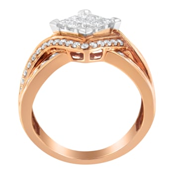 10K Two-Tone Gold Diamond Bypass Cocktail Ring (1 1/2ctw, H-I Color,
I1-I2 Clarity)