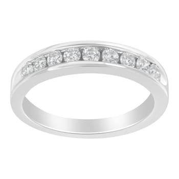 18K White Gold Round-Cut Diamond Ring (1/2ctw, H-I Color, SI2-I1 Clarity)