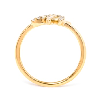 10K Yellow Gold 1/10ctw Diamond Leaf and Branch Ring (H-I Color, I1-I2 Clarity)