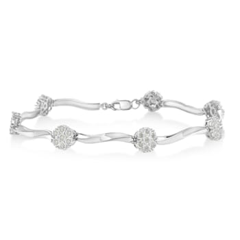 Sterling Silver 1.0ctw Diamond Link Bracelet