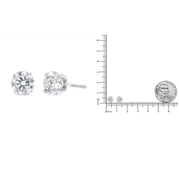 IGI Certified 14K White Gold 1 1/2 Cttw Round Diamond Solitaire Stud
Earrings with Screwbacks