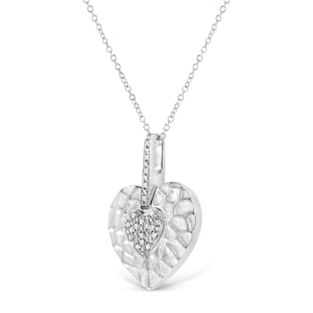 .925 Sterling Silver Pave-Set Diamond Accent Heart Shape 18"
Pendant Necklace
