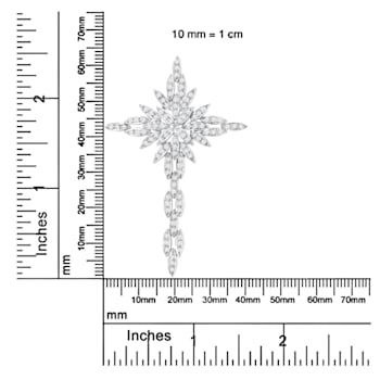 14K White Gold 1.0ctw Cocktail Cluster Cross 18" Pendant
w\chain(H-I Color, SI1-SI2 Clarity)