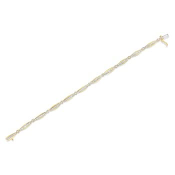 14K Yellow Gold 1-1/2 Ctw Round Mixed Cut Diamond 7" Tennis
Bracelet (H-I Color, I1-I2 Clarity)
