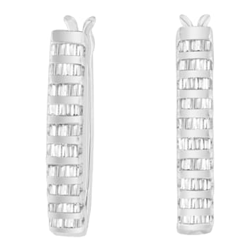 1.625ctw Baguette Cut Diamond 14K White Gold Earrings
