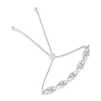 Sterling Silver Miracle Set Diamond Accented Infinity Hearts 6”-9”
Adjustable Bolo Bracelet