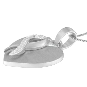 Sterling Silver 1/10ctw Diamond Heart Pendant w\chain (H-I, I1-I2)