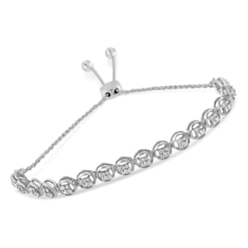 Sterling Silver .25ctw Diamond Bolo Bracelet