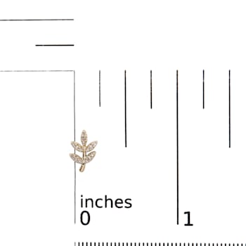 10K Yellow Gold 1/10 Cttw Diamond Accented Leaf and Branch Stud Earrings
(H-I Color, I1-I2 Clarity)